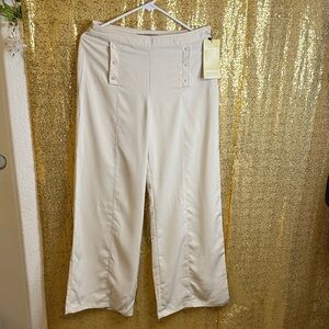 Elegant Cream Wide Leg Pants